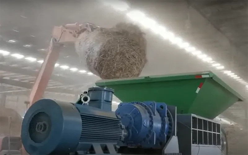 straw double shaft shredder